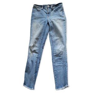 Madewell 10" High Rise Skinny Jeans Asymmetrical Raw Hem Size 25